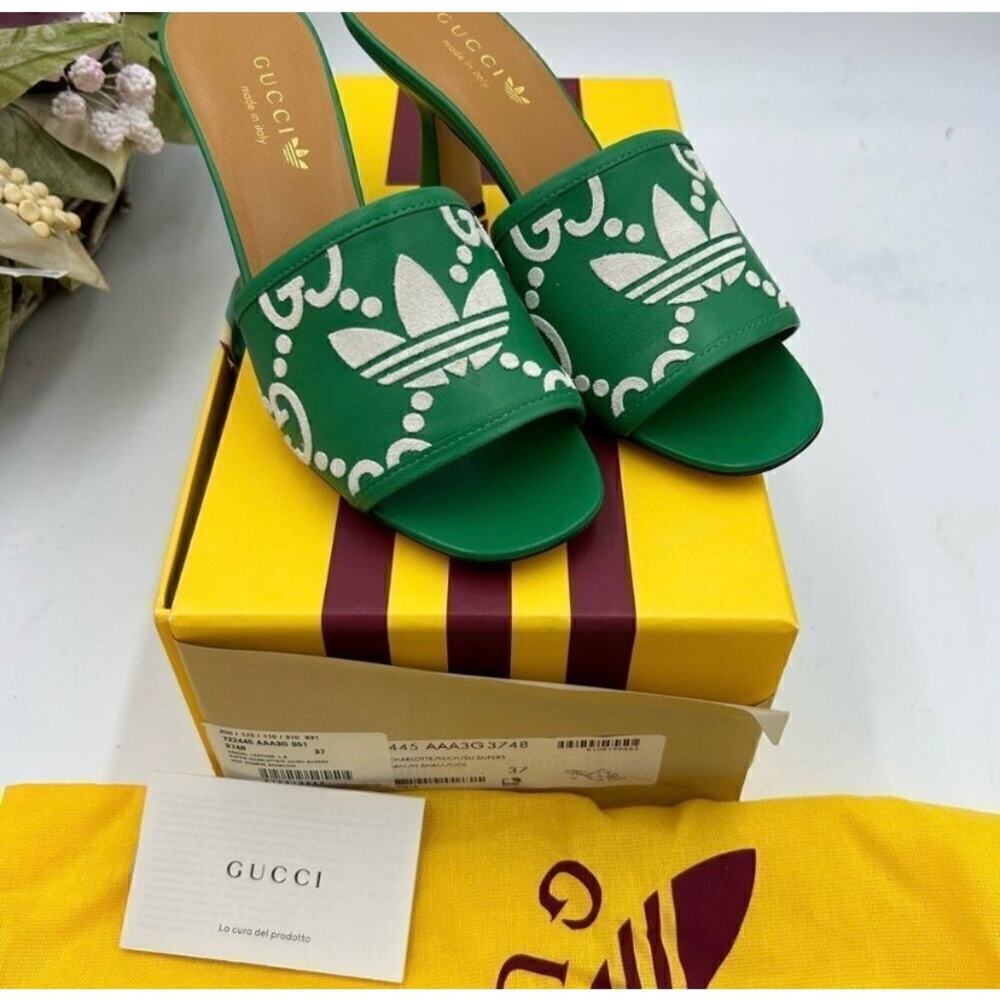 Women's Gucci X Adidas slide sandal size 37 made in Italy - Picture 2 of 9